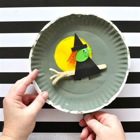 Creepy paper plate witch hat